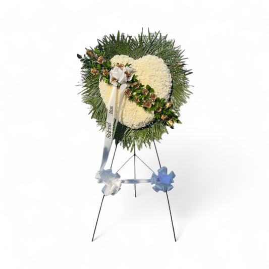 White Heart with Gold Break